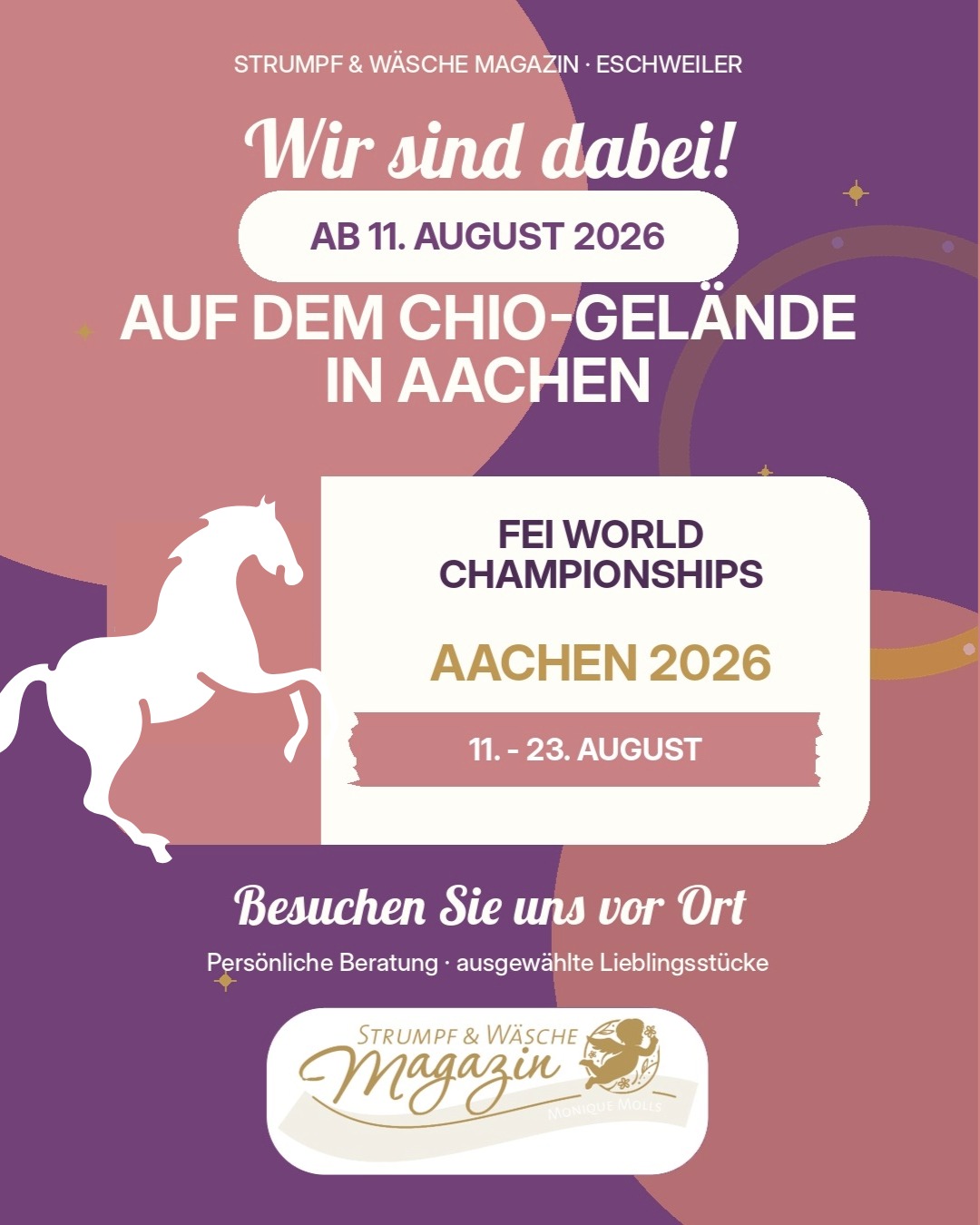 Strumpf & Wäsche Magazin auf dem CHIO-Gelände in Aachen ab 11. August 2026